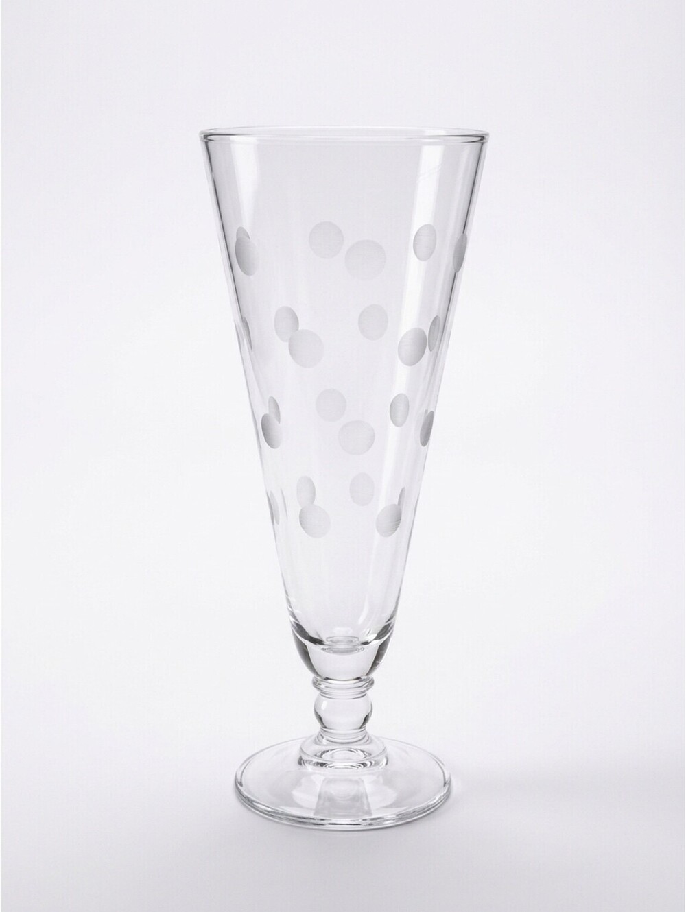Vintage Footed Parfait Sundae Glass Frosted Polka Dot Dessert Glass 7.25"